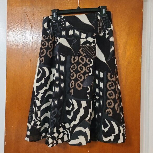Judy Lee Cole multicolor brown and white Skirt Size 8 - Picture 1 of 3